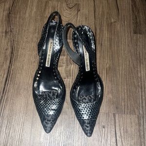 5.5 Snake print Manolo Blahnik’s Sling backs